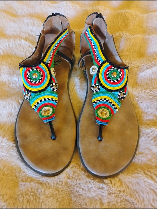 OTBT Shoes - Handcrafted Beaded Multicolor Women's Thong Sandals OTBT